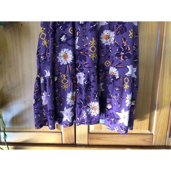 Sonoma Dress Womens Size XL Purple Floral Linen Rayon Blend  Boho - Picture 7 of 13
